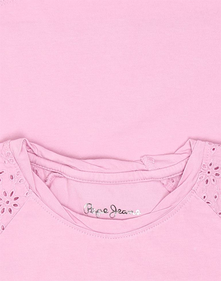 Pepe Jeans Girls Pink Solid T-Shirt